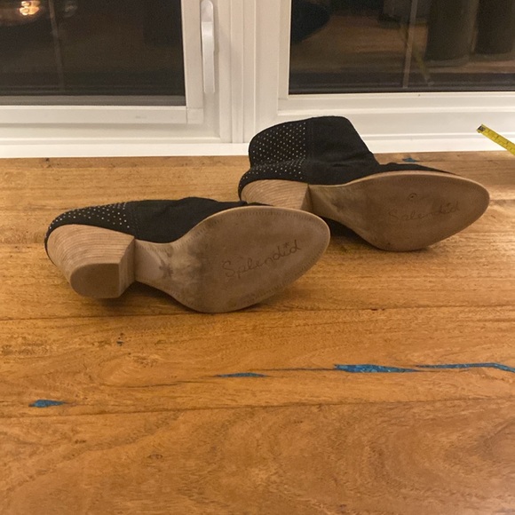 Splendid rodeo slouchy black suede ankle boots with metal studs Size 8 - Picture 5 of 6